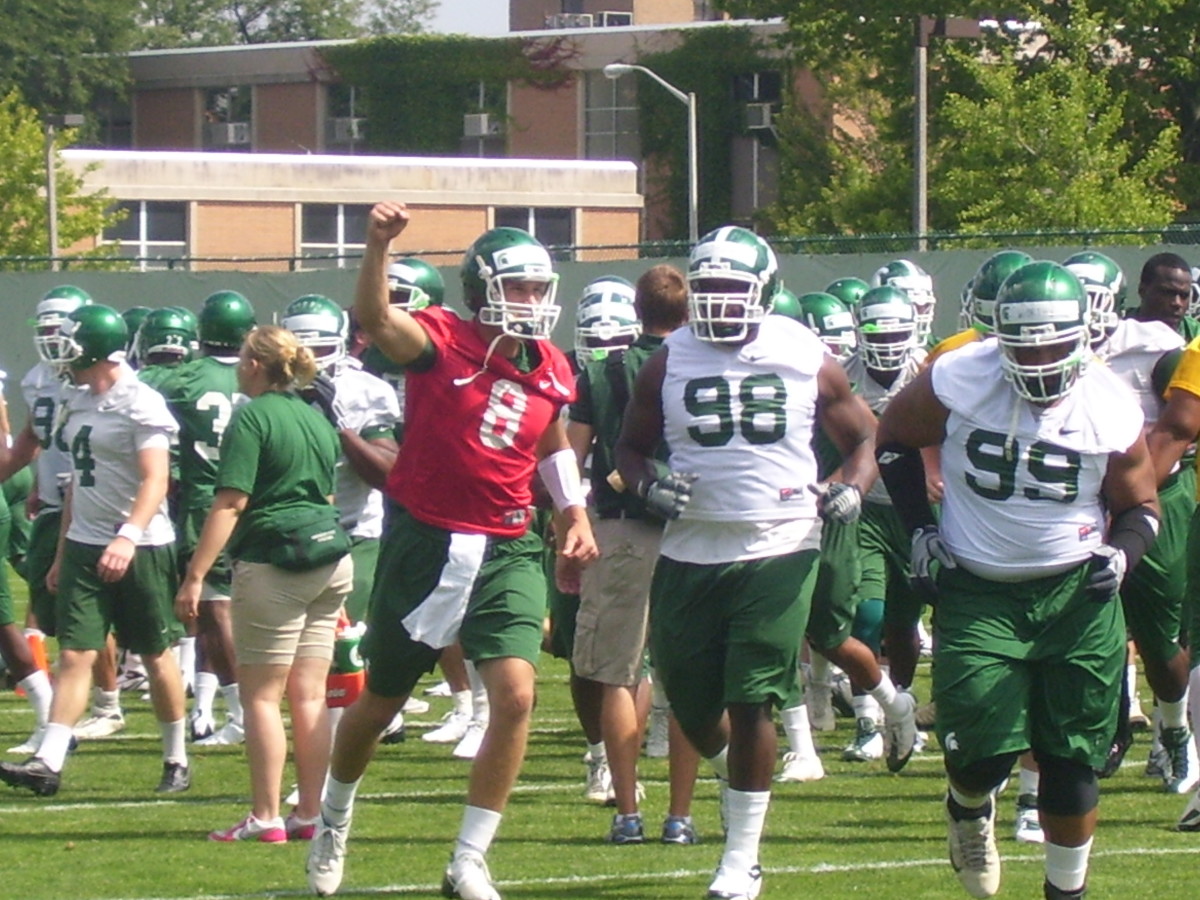 Mark Dantonio is pleased with the progress of his Spartans this spring.