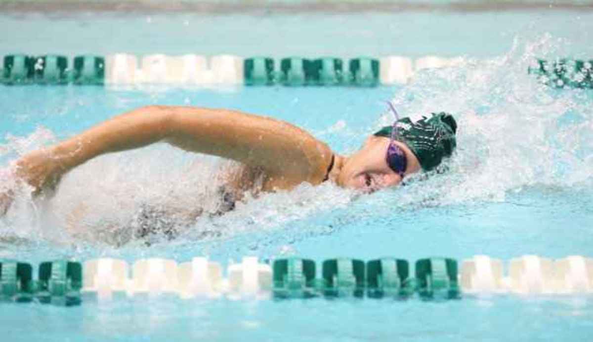 Spartans open four day event on Wednesday with 200 medley relay.  Photo courtesy of MSU SID.