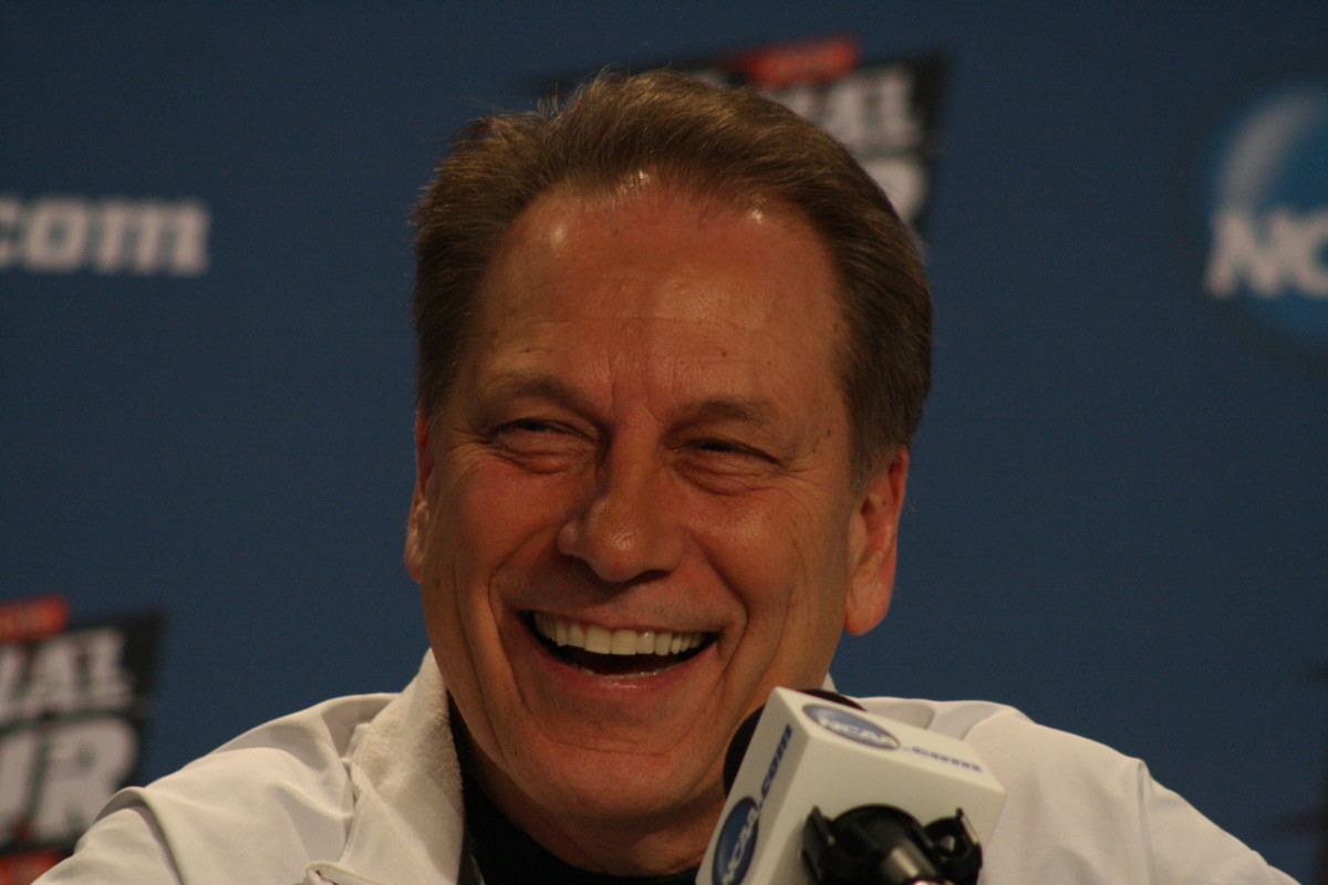 Tom Izzo all smiles at the 2015 Final Four.