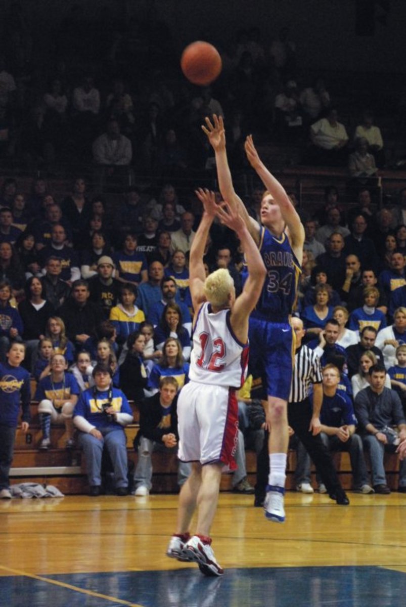 Russell Hit Another Long Range Three!  Photo Courtesy of the Byrd Family