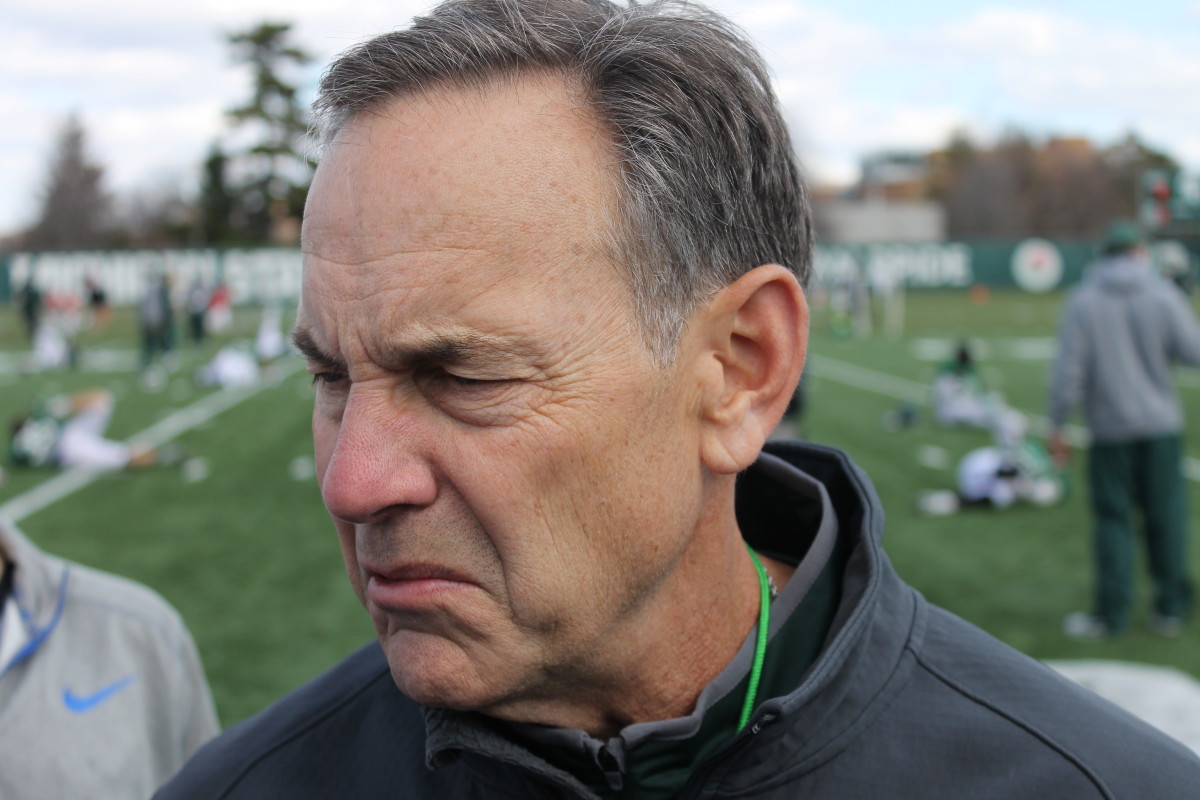 Mark Dantonio spoke moments ago at today's spring practice.