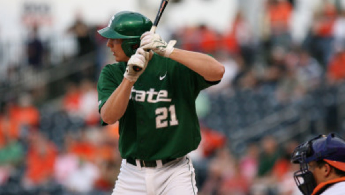 Chris Roberts had five RBI on Sunday.  Photo courtesy of the MSU SID.