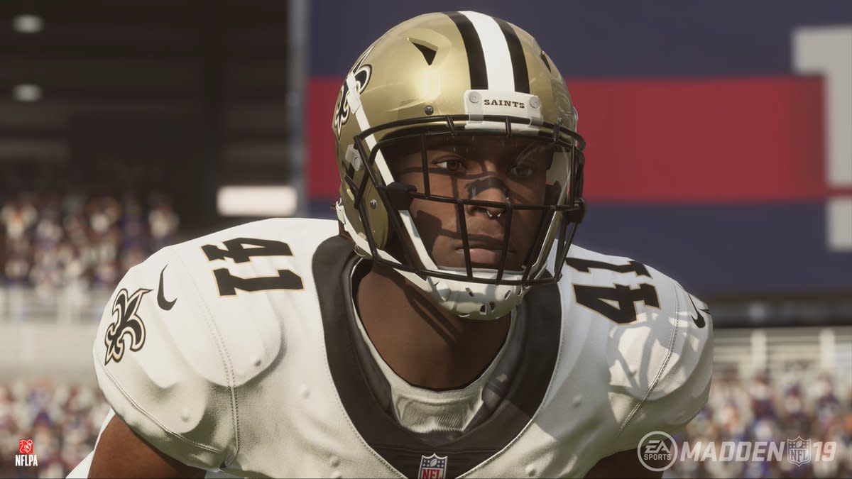 New Orleans Saints RB Alvin Kamara in EA Sports' Madden 19.