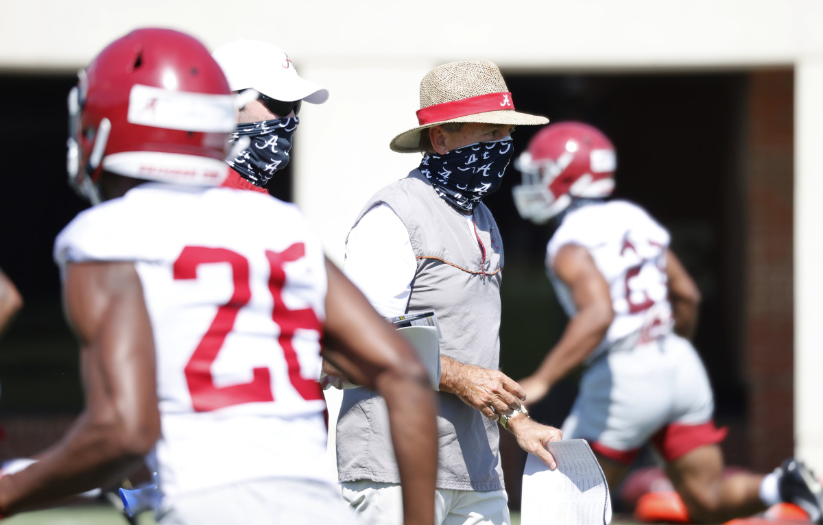 Nick Saban, Alabama practice, August 18, 2020