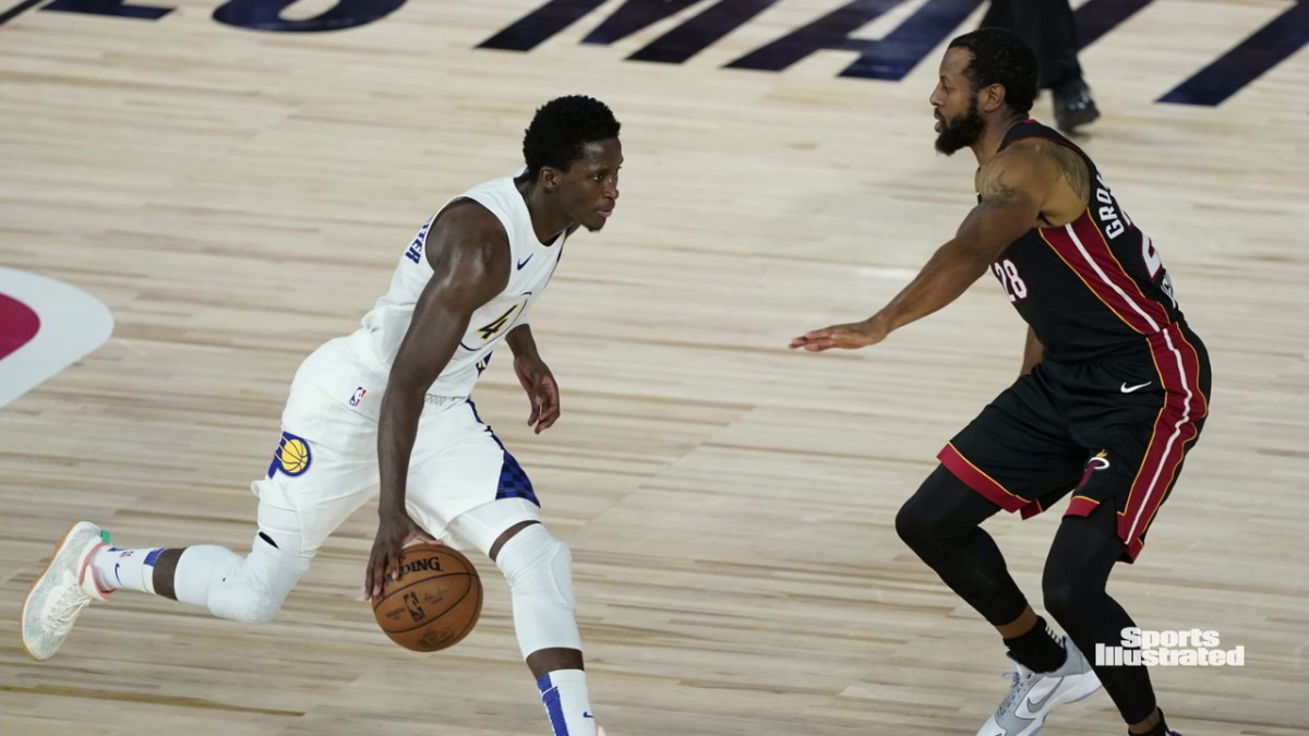 Miami Heat guard Victor Oladipo (4) in action during the second half of an  NBA basketball game against the Washington Wizards, Friday, April 7, 2023,  in Washington. (AP Photo/Nick Wass Stock Photo - Alamy