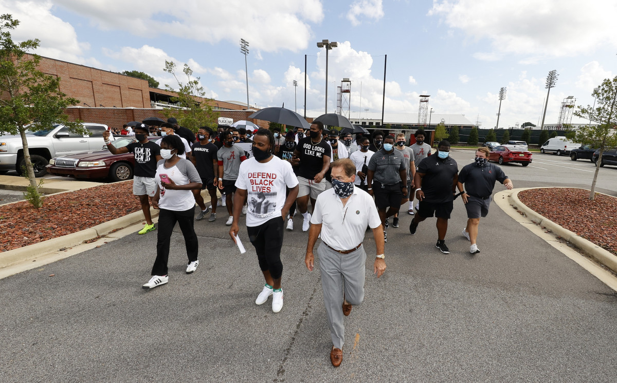 Alabama football march for social justice, Nick Saban