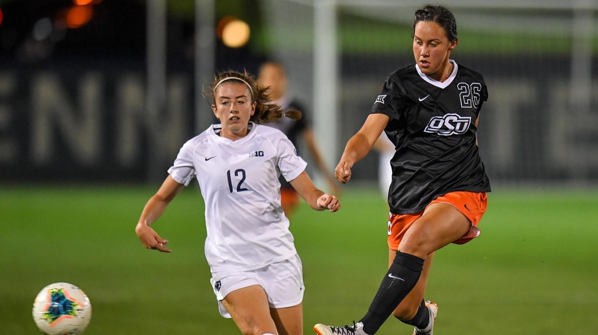 Kim Rodriguez was a second-team All-American defender last season. Here she is in action against Penn State.