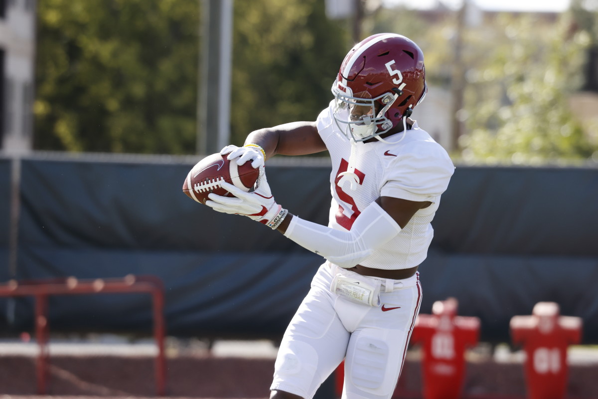 Javon Baker, Alabama practice, September 29, 2020