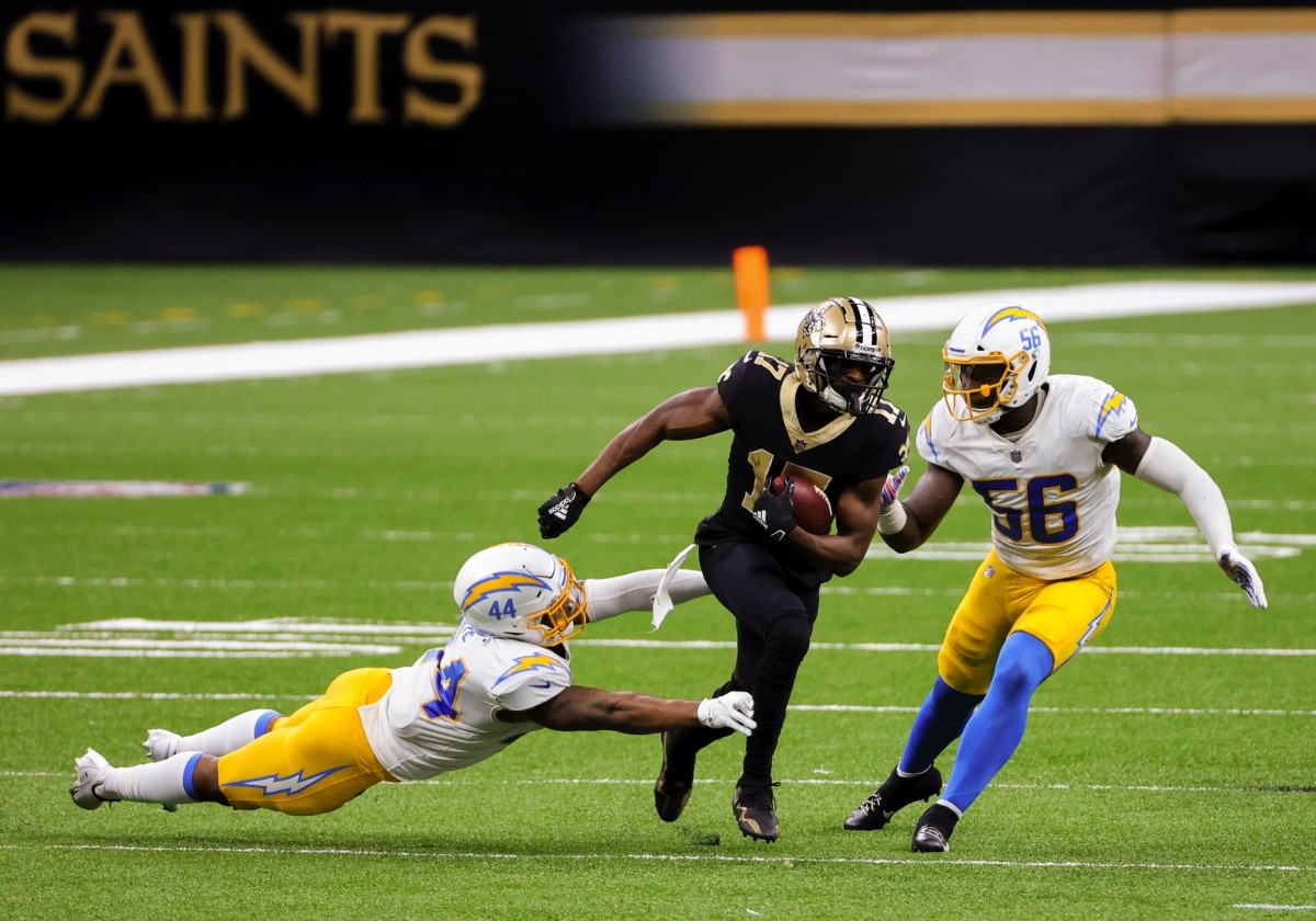 New Orleans Saints Game-Used Football vs. Los Angeles Chargers on October 12, 2020