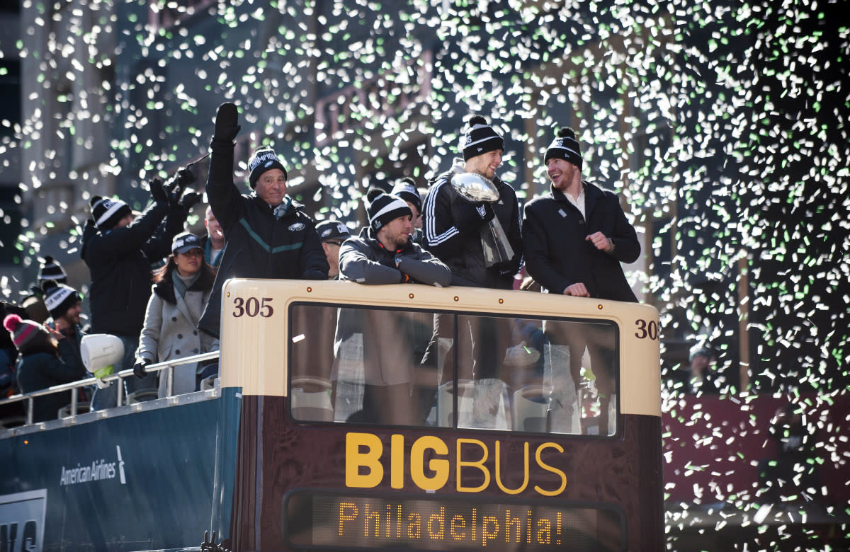 A play-by-play of the victory parade for the Eagles' historic Super Bowl  win