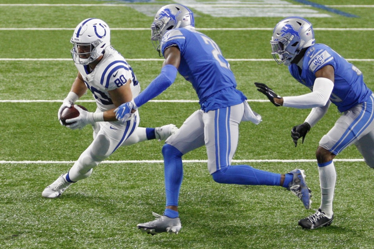 Indianapolis Colts tight end Trey Burton rushes for a touchdown out of the wildcat formation in Sunday's road win at Detroit.