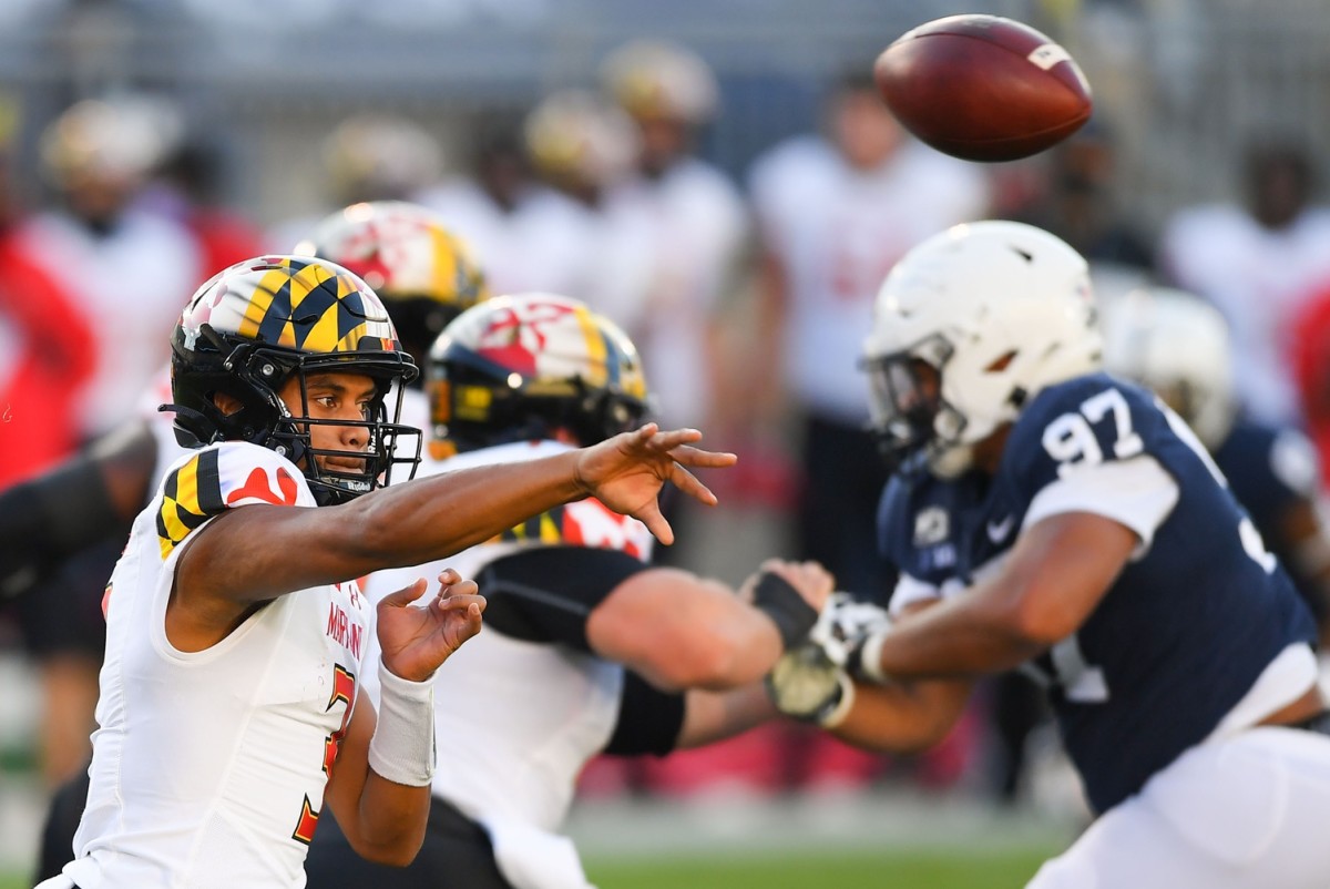 Taulia Tagovailoa passed for 282 yards and three scores in the big upset of Penn State. (USA TODAY Sprts)