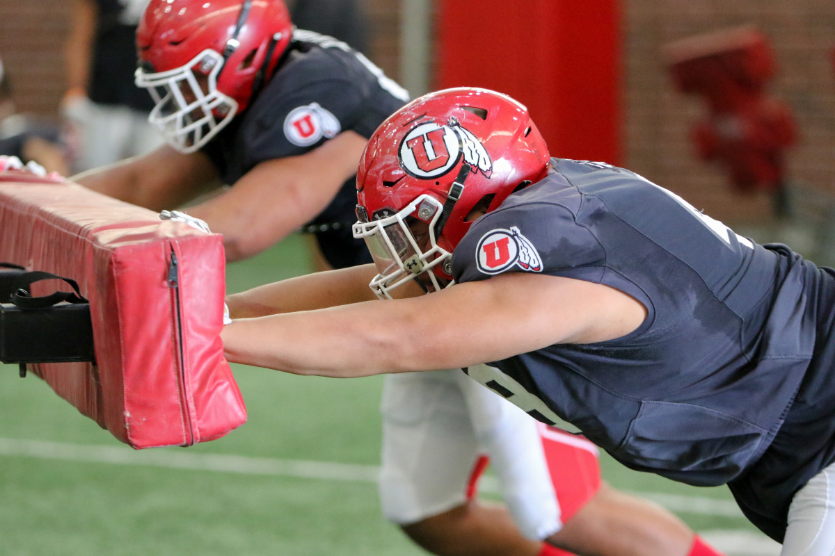 Utah defensive lineman are going through drills during fall camp the past couple of weeks.