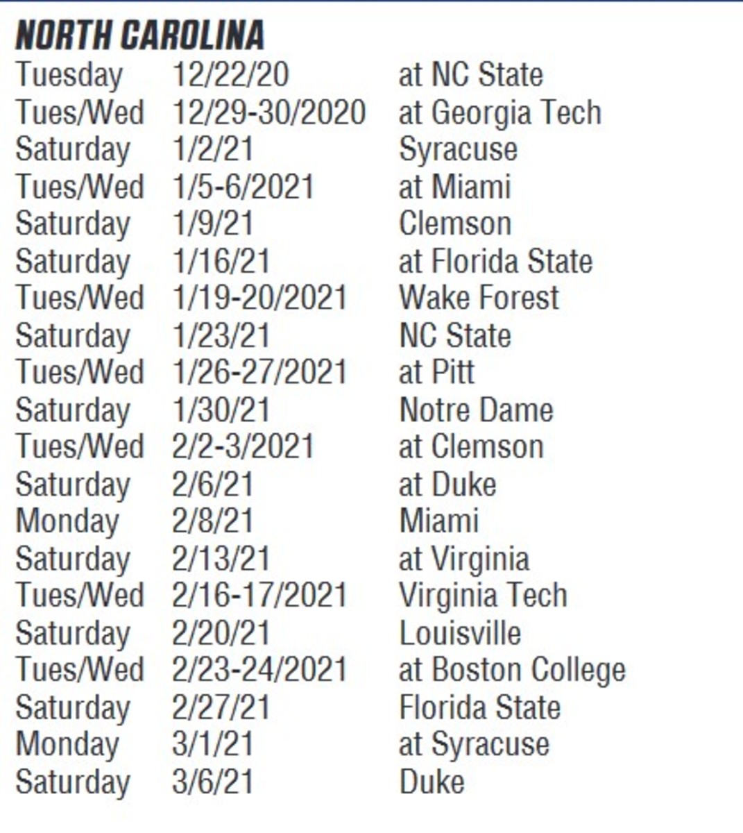 UNC Basketball Schedule Is Released Sports Illustrated North Carolina