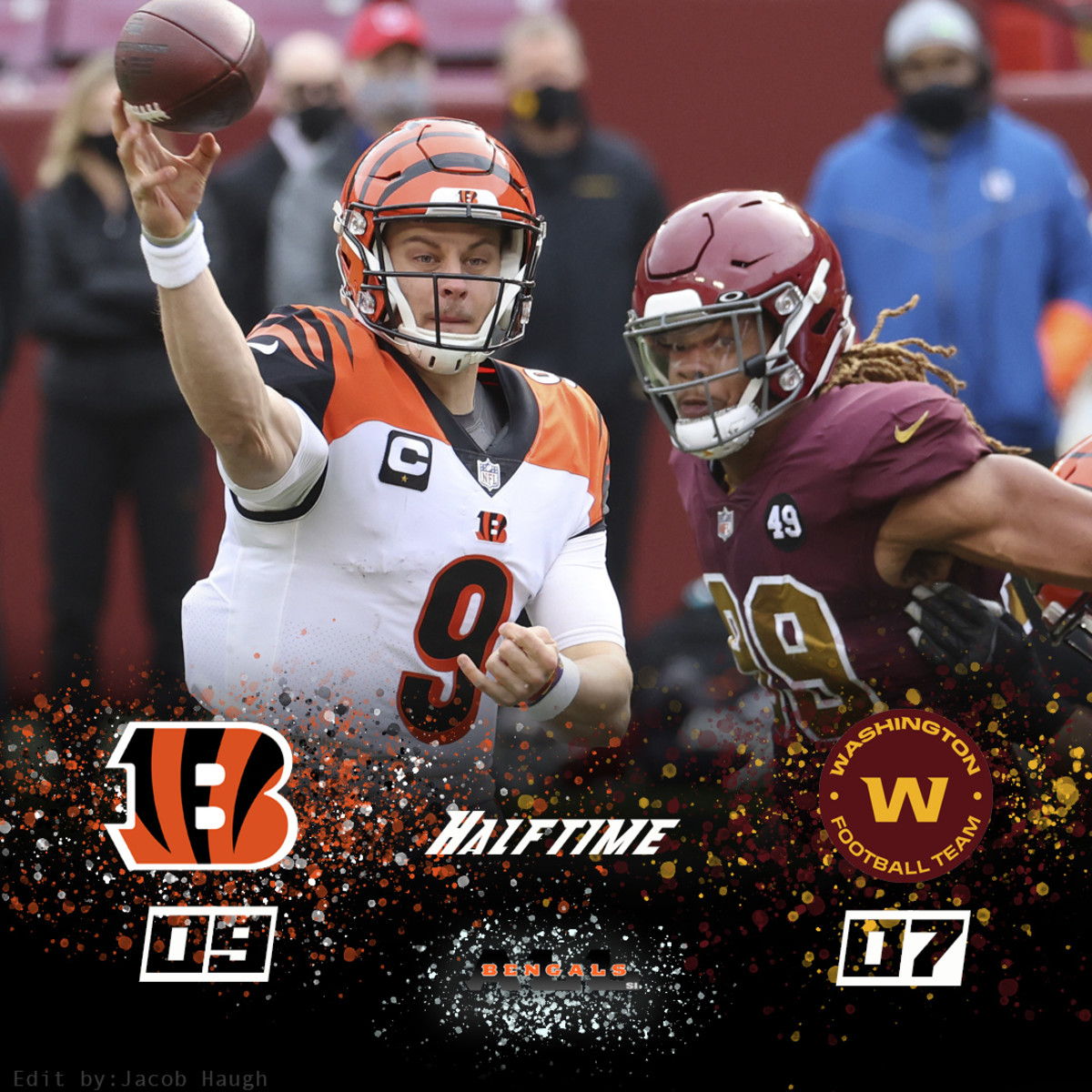 Cincinnati Bengals Clinging to 97 Lead Over Washington