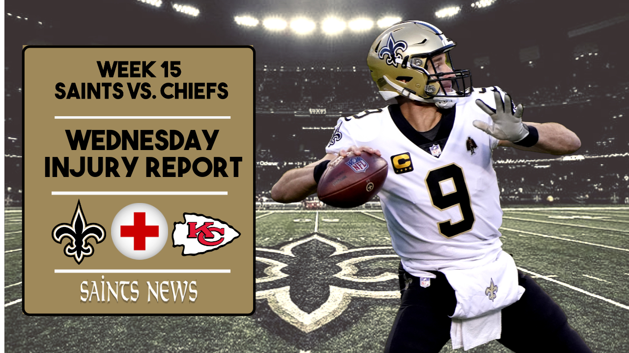 Week 15: Saints Wednesday Injury Report