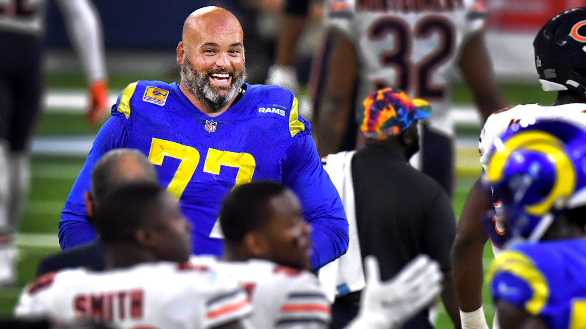 Rams OT Andrew Whitworth smiles after victory over Bears