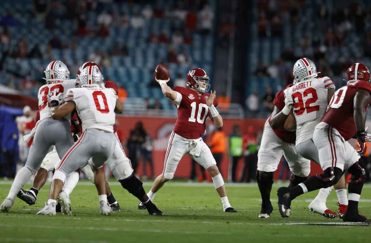 January 11, 2021, Alabama quarterback Mac Jones in CFP National Championship in Miami, FL.