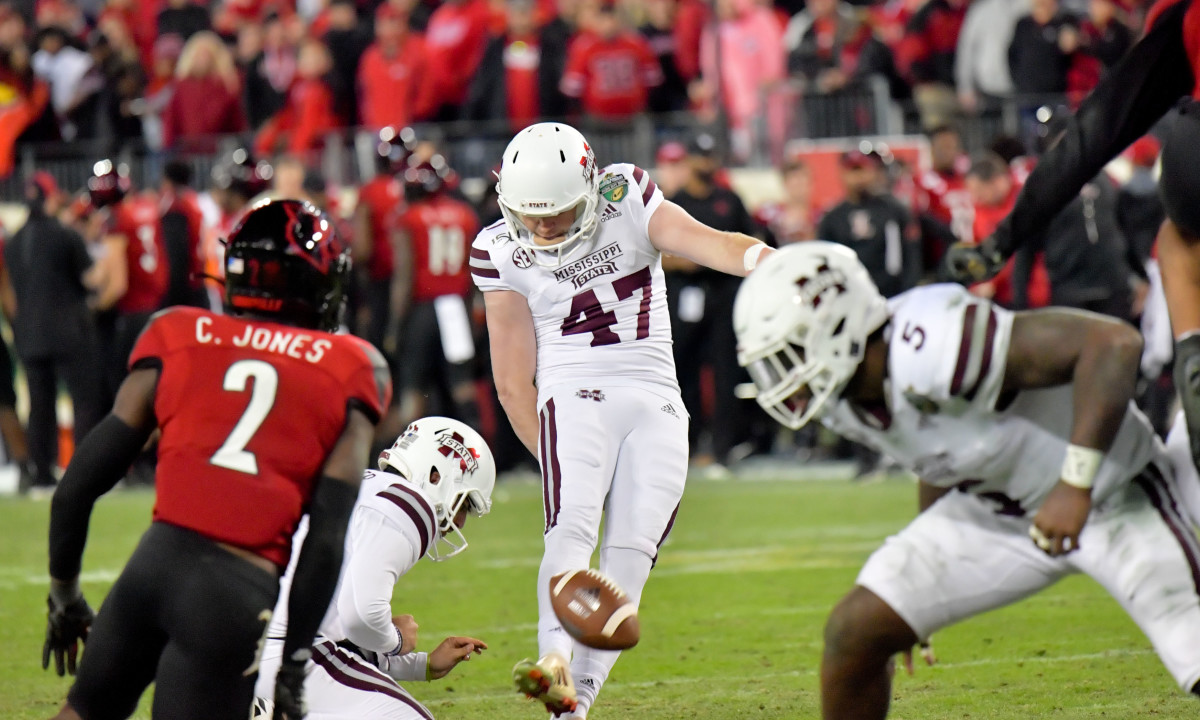 Former Mississippi State Bulldogs football kicker Jace Christmann ...