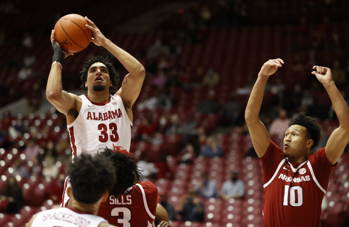 January 16, 2021, Alabama basketball forward James Rojas against Arkansas in Tuscaloosa, AL.