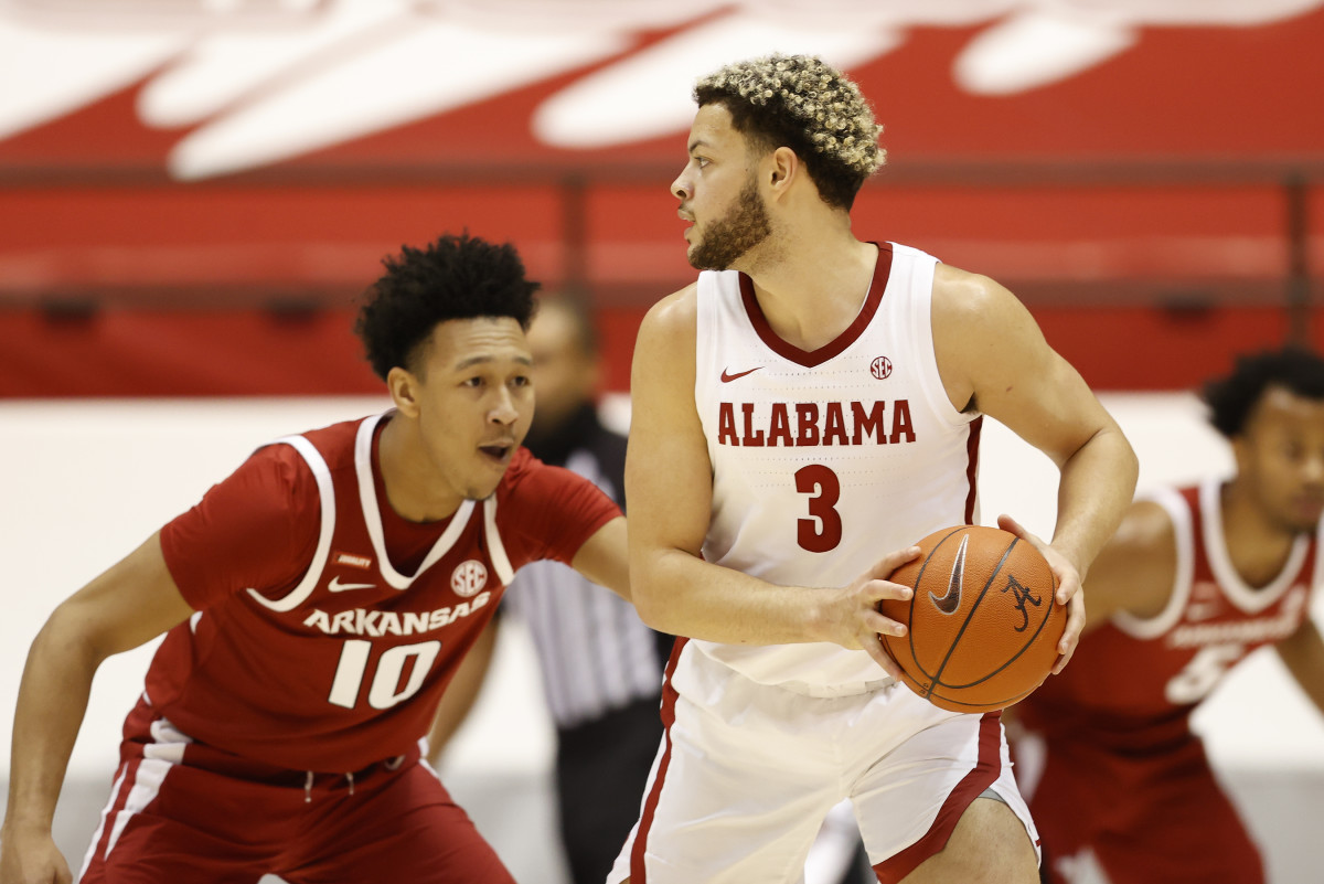 January 16, 2021, Alabama basketball forward Alex Reese against Arkansas in Tuscaloosa, AL.