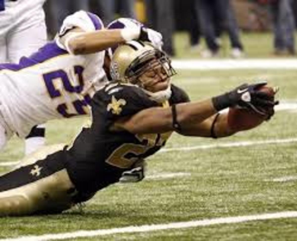 Photo: Pierre Thomas touchdown during the Saints - Vikings NFC Championship  game - NOP2010012406 