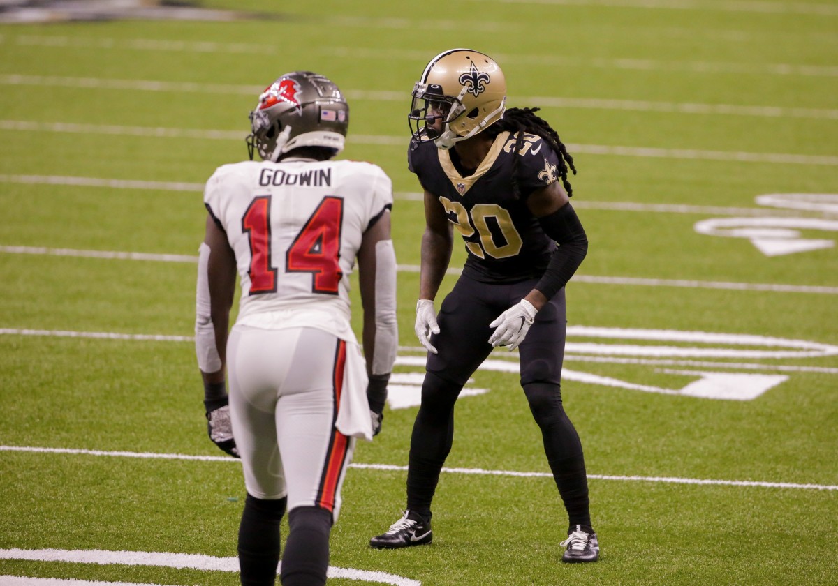 Saints' rookie Chauncey Gardner-Johnson reads Matt Ryan's eyes and