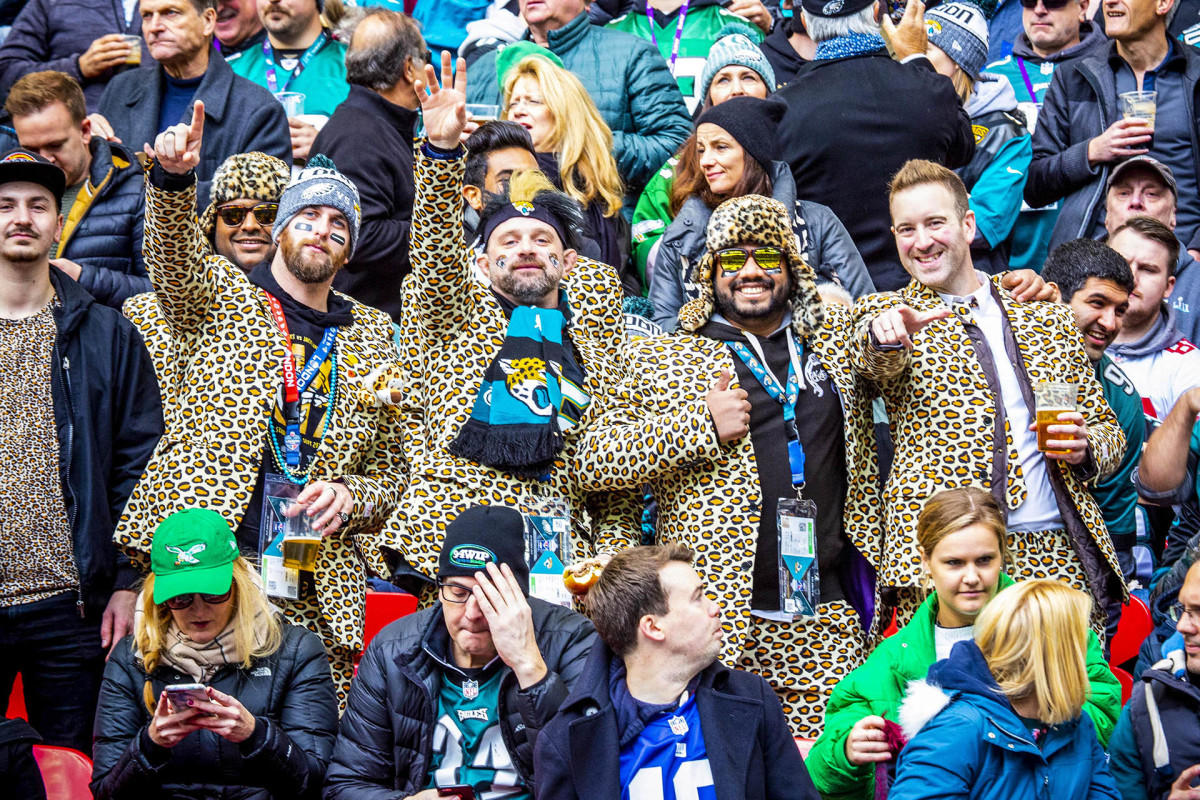 Jaguars fans at a game in London