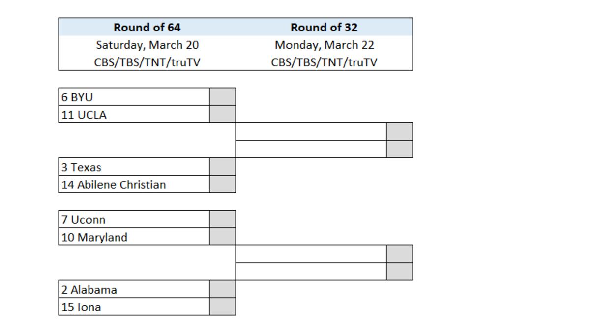 NCAA Tournament Bracket v2