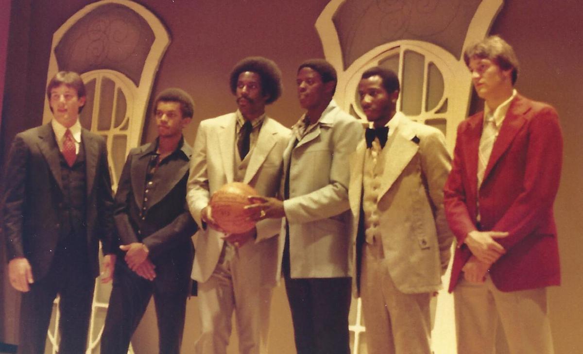 Teammates Greg McElveen, Robert Scott, Reggie King, Richie Hood, Leroy Russel and Joe Hancock. Photo by Jimmy Bank