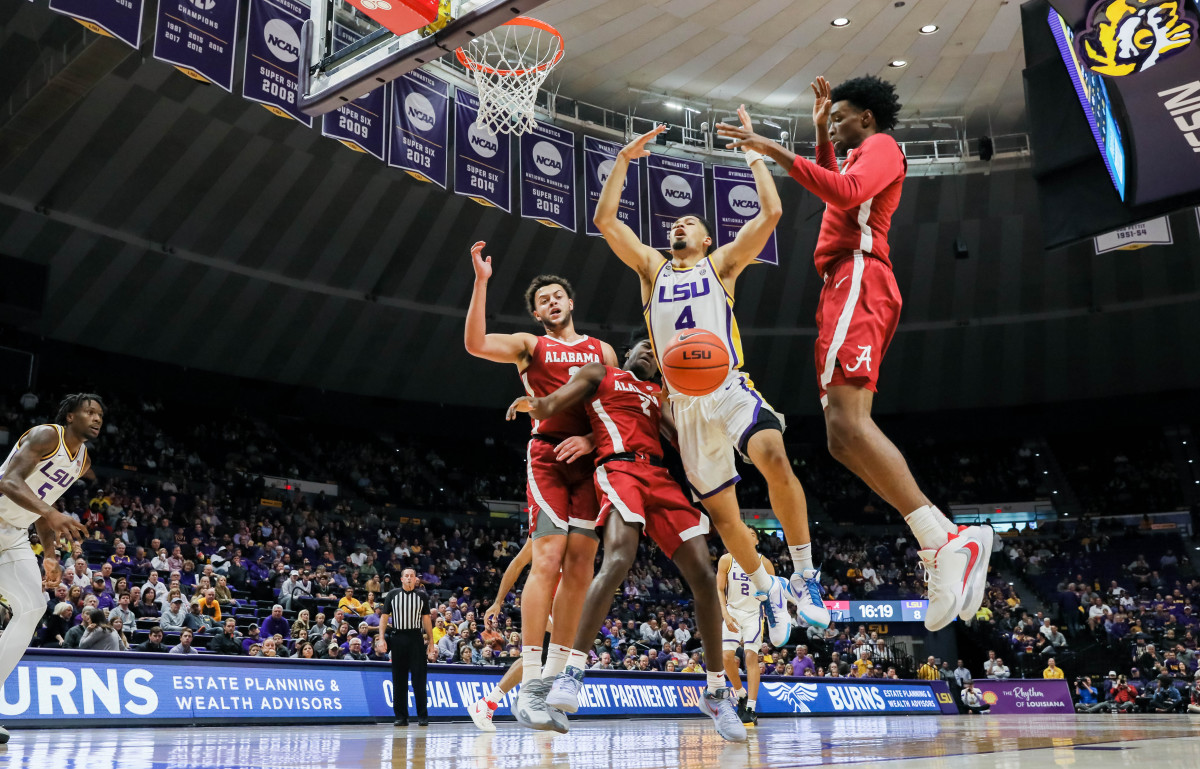 No. 22 LSU Basketball Secures 90-76 Double-Digit Victory Over Alabama ...