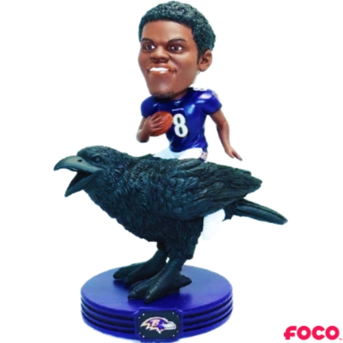 Lamar Jackson Baltimore Ravens Ratings Card Bobblehead Officially Licensed by NFL