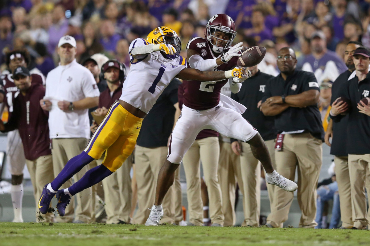 2020 NFL Draft: LSU LB K'Lavon Chaisson works out in Ravens gear