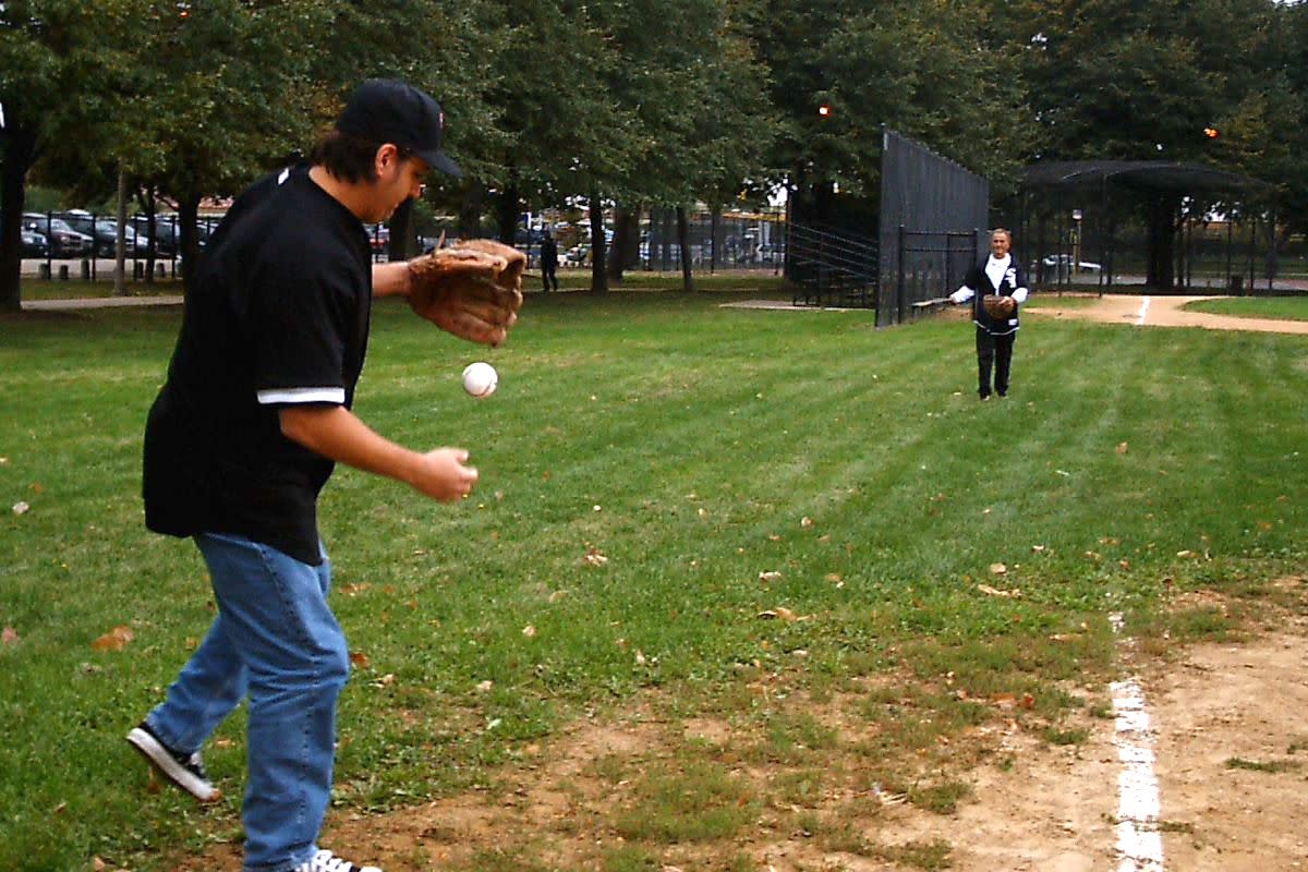 Author, and his father, before a White Sox playoff game in 2005.