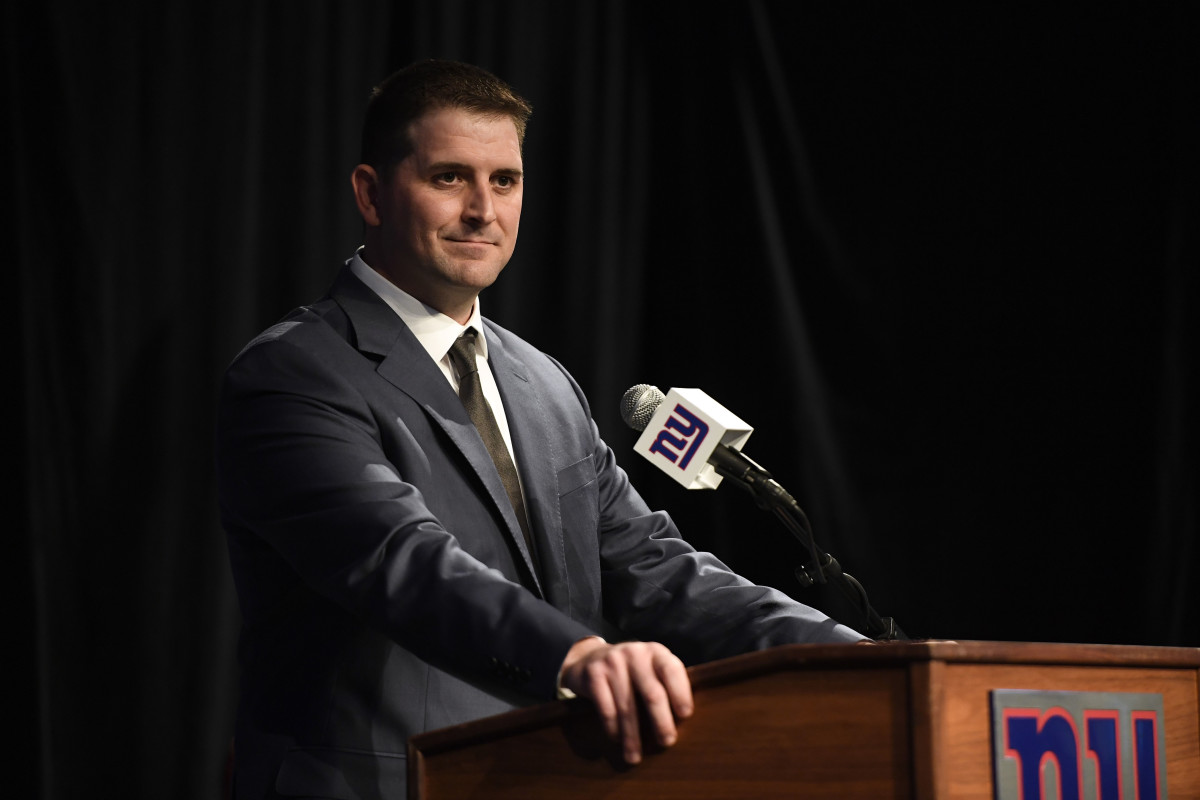 Jan 9, 2020; East Rutherford, New Jersey, USA; Introductory press conference of New York Giants new head coach Joe Judge at MetLife Stadium.