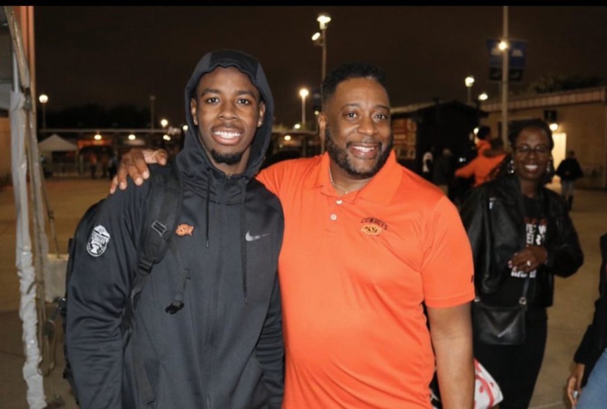 A.J. Green and Alvin James Green at the Liberty Bowl in Memphis after Oklahoma State defeated Missouri.