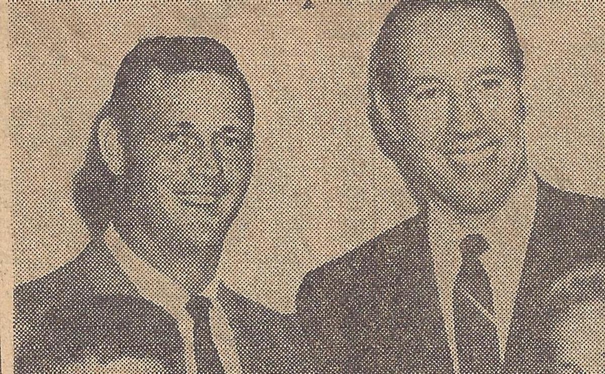 Frank with Bob Feller after Feller's speaking appearance in Tuscaloosa.