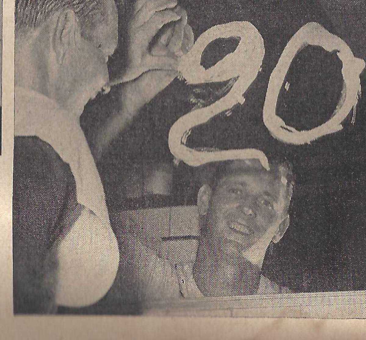 Frank Lary after his 20th win with the Detroit Tigers.