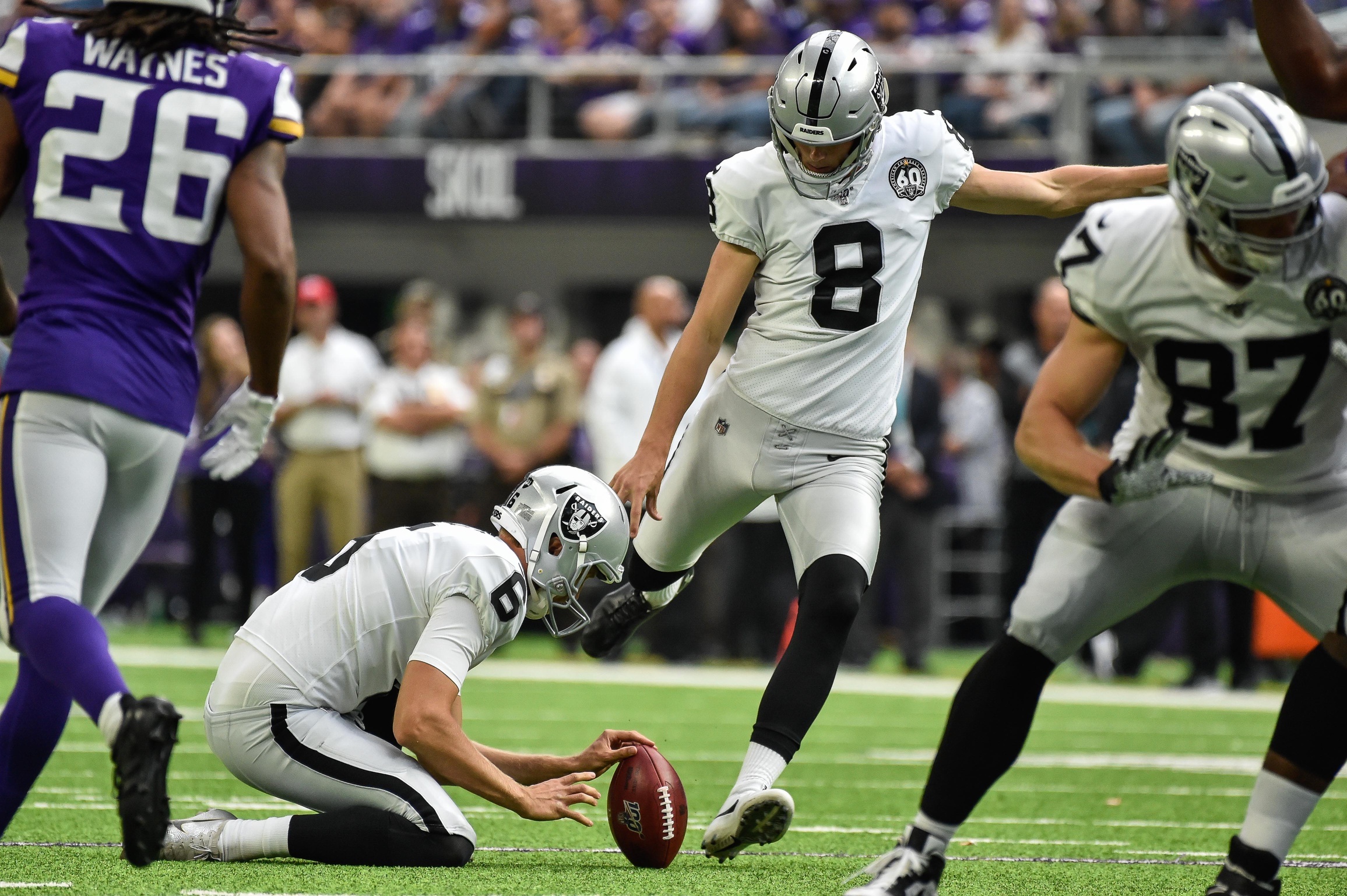 Sports Illustrated on X: After Raiders kicker Daniel Carlson hit