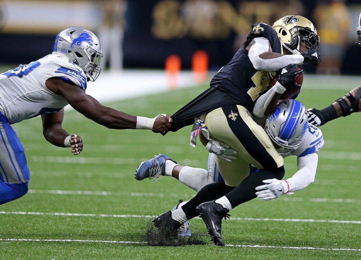 New Orleans, USA. 15th Oct, 2017. Detroit Lions wide receiver Marvin Jones  (11) during the game between the Detroit Lions and the New Orleans Saints  at the Mercedes-Benz Superdome in New Orleans