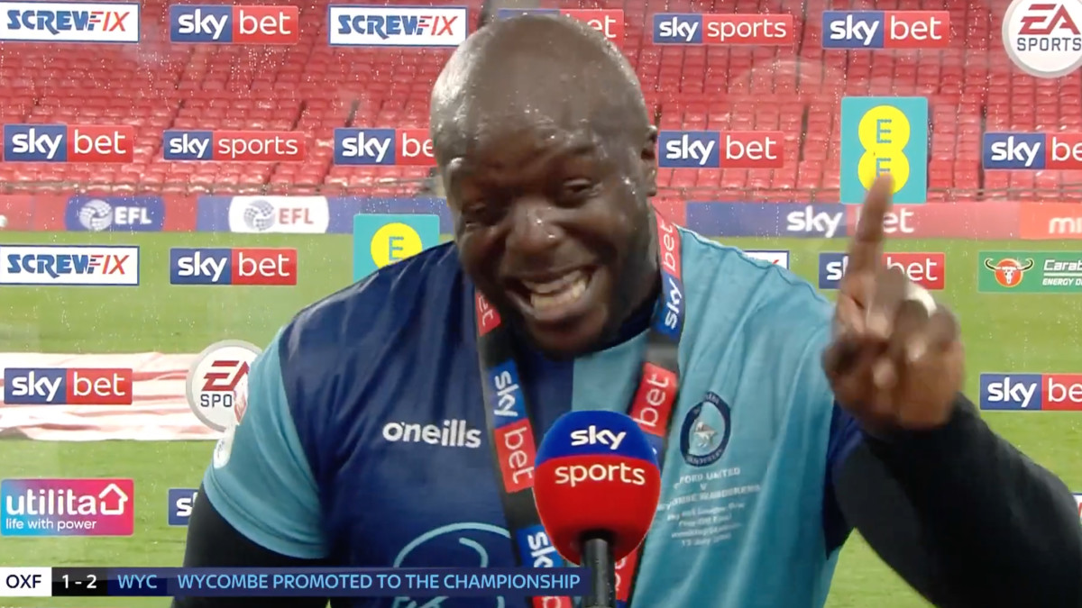 Adebayo Akinfenwa gives delightful interview at Wycombe promotion ...