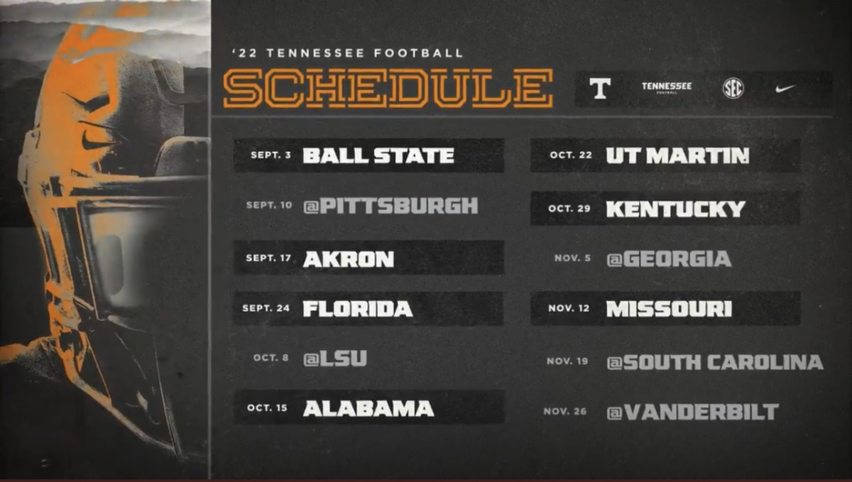 Just In Tennessee Releases 2022 Football Schedule Sports Illustrated