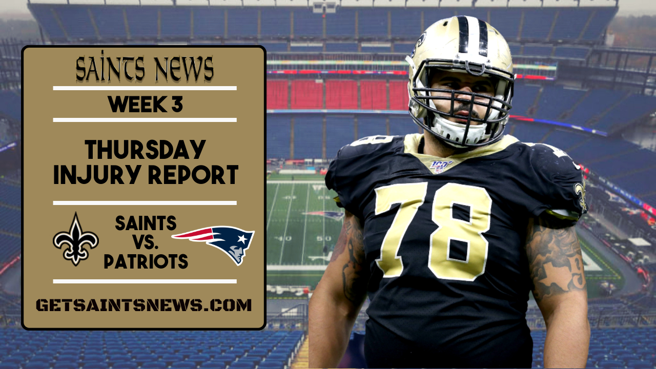 Week 3 New Orleans Saints Thursday Injury Report Sports Illustrated