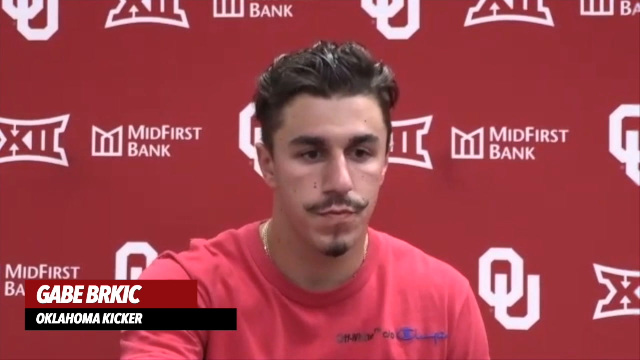 WATCH Oklahoma Kicker Gabe Brkic West Virginia Press Conference