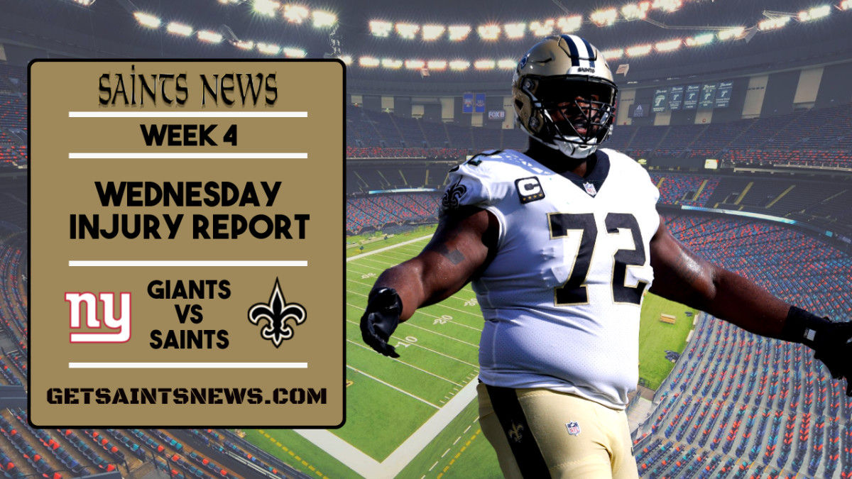 Week 4: Saints Wednesday Injury Report