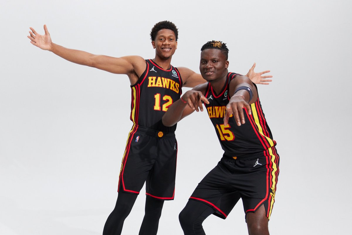 De'Andre Hunter with teammate Clint Capela