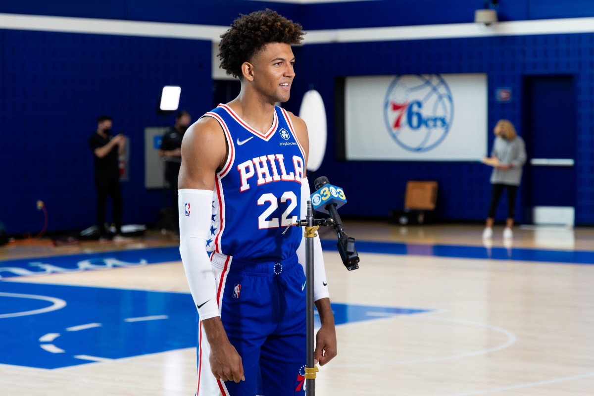 Getty Images - A close up view of the jersey of Matisse Thybulle #22 of the  Philadelphia 76ers during game against the Phoenix Suns at Visa Athletic  Center at ESPN Wide World