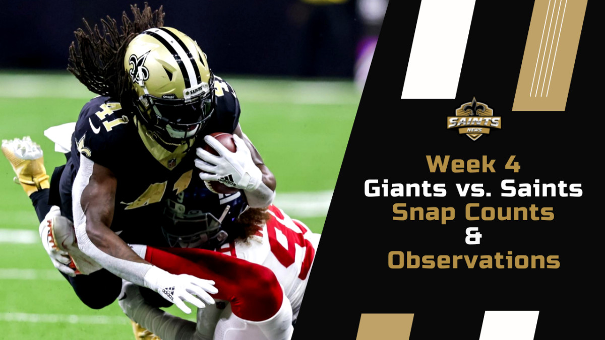 Week 4 New Orleans Saints Snap Counts and Observations - Sports