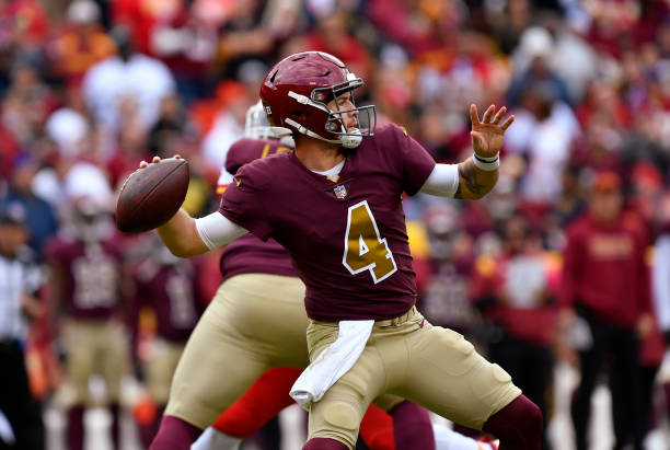 NFL on X: Taylor Heinicke hits @TheTerry_25 to tie the game before the  half! #WashingtonFootball 