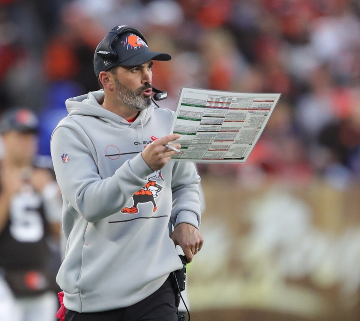 Cleveland Browns FaceTime Kevin Stefanski during playoff celebration